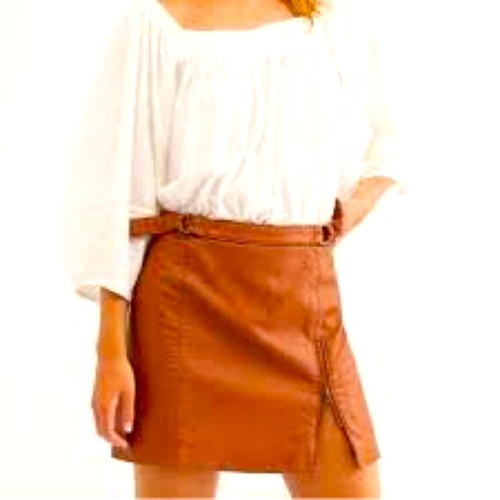 Free People Midnight Magic Faux Leather Skirt Size 6